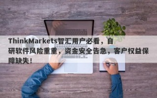 ThinkMarkets智汇用户必看，自研软件风险重重，资金安全告急，客户权益保障缺失！