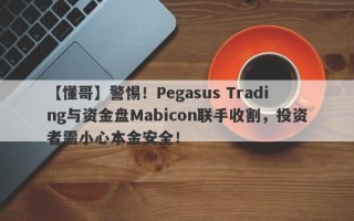 【懂哥】警惕！Pegasus Trading与资金盘Mabicon联手收割，投资者需小心本金安全！