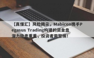 【真懂汇】风险揭示，Mabicon携手Pegasus Trading构建的资金盘潜力隐患重重，投资者需警惕！