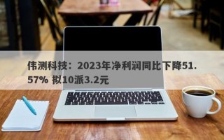 伟测科技：2023年净利润同比下降51.57% 拟10派3.2元