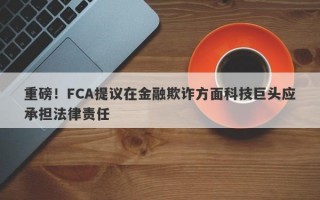 重磅！FCA提议在金融欺诈方面科技巨头应承担法律责任