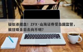 疑似杀猪盘！ZFX·山海证券受岛国监管，疯狂吸金后去向不明？