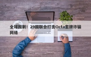 全球围剿！29国联合打击Octa套牌诈骗网络