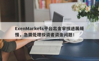 ExenMarkets平台出金审核进展缓慢，急需处理投资者资金问题！