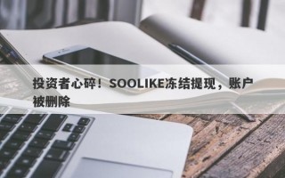 投资者心碎！SOOLIKE冻结提现，账户被删除