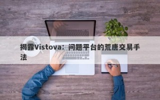 揭露Vistova：问题平台的荒唐交易手法