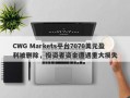 CWG Markets平台7070美元盈利被删除，投资者资金遭遇重大损失