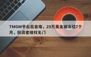 TMGM平台出金难，29万美金被冻结7个月，投资者维权无门