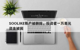 SOOLIKE账户被删除，投资者一万美元资金被困