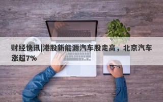 财经快讯|港股新能源汽车股走高，北京汽车涨超7%