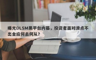 曝光DLSM黑平台内幕，投资者面对滑点不出金应何去何从？