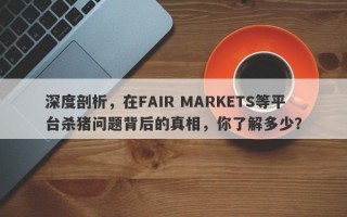 深度剖析，在FAIR MARKETS等平台杀猪问题背后的真相，你了解多少？