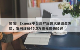 警惕！Exness平台用户反馈大量资金冻结，案例详解45.5万美元损失经过