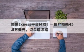 警惕Exness平台风险！一用户损失45.5万美元，资金遭冻结